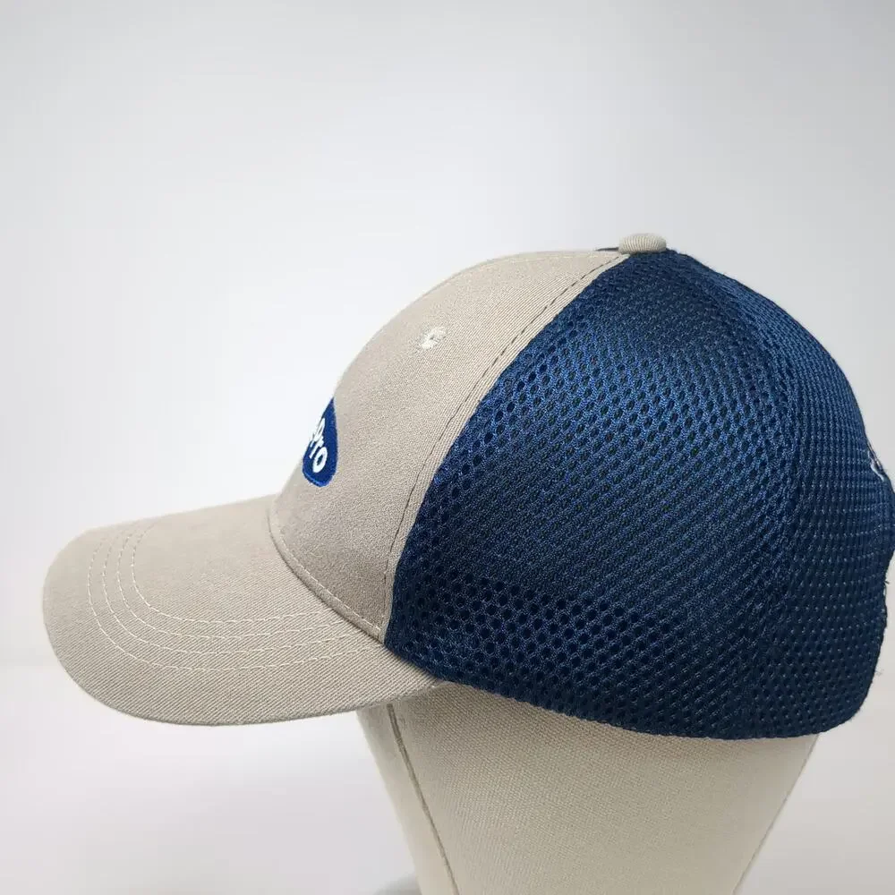 F.W. Webb PurePro Baseball Cap Beige Blue OSFM Mesh Strapback Embroidered Hat